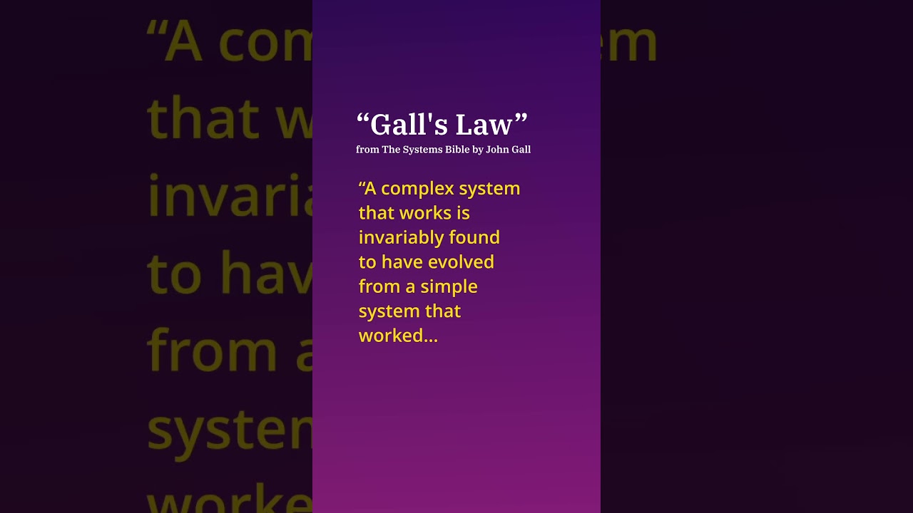 Gall's Law of Complex Systems